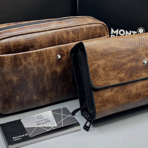 کیف دستی کاراملی مونت بلان / Brown Hand Bag Montblanc
