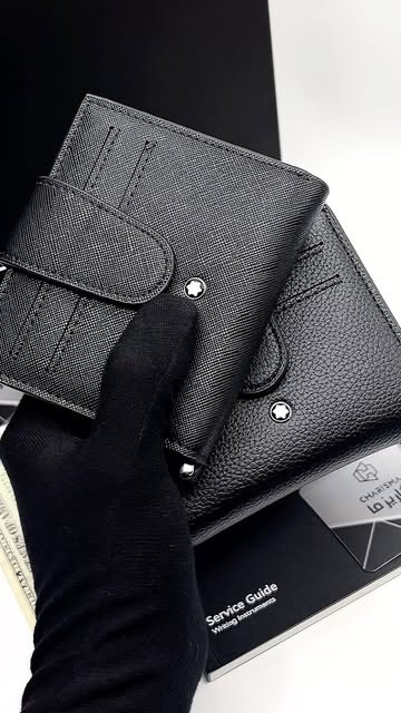 کیف پول روزبانه با بند مچی آویز برند مونتبلانک + جعبه و کارت