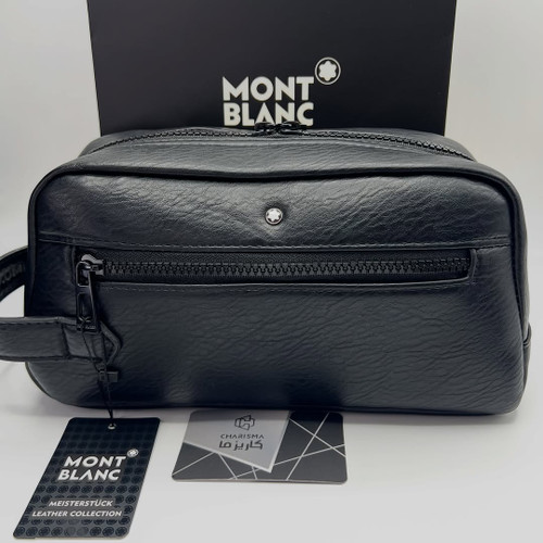شوزبگ مونتبلانک تک زیپ چرم مصنوعی وارداتی | Montblanc Washbag